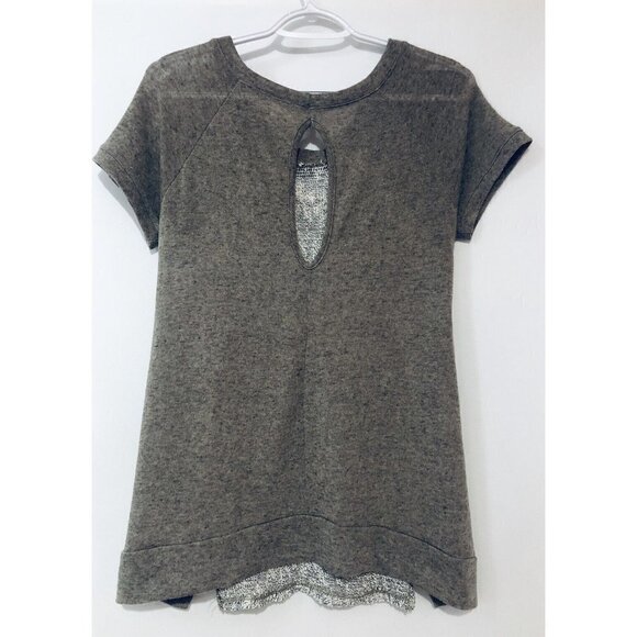 Anthropologie Yellow Bird Womens Medium Brown Short Sleeve Lightweight Sweater - Picture 4 of 6